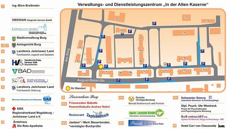 Übersichtsplan Verwaltungs- und Diestleistungszentrum
