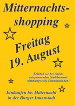 Flyer zum Mitternachtsshoping