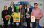 v.l.n.r. LaGa Geschäftsführerin Sonnhild Noack, Dr. Alfred Kruse Geschäftsführer der Stadtwerke, Bürgermeister Jörg Rehbaum, Robert Feldberg, Assistent der Geschäftsführung der Stadtwerke und Sven Wagener Sachgebietsleiter Stadtplanung/Städtebauförderung