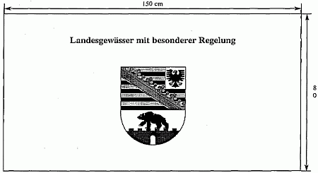 Schild: Landesgewässer mit besonderer Regelung