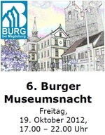 Flyer zur sechsten Museumsnacht in Burg